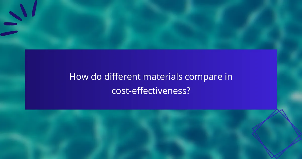 How do different materials compare in cost-effectiveness?