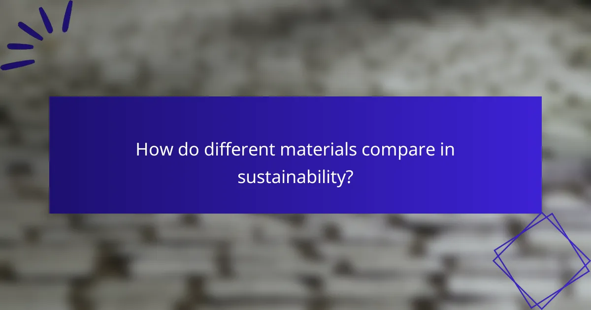 How do different materials compare in sustainability?